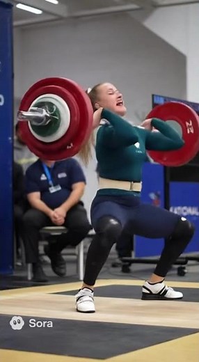Weightlifting Queen 👑💪 Clean Power in One Lift