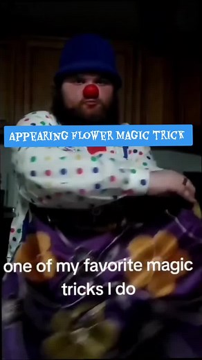 Magical Appearing Flower Trick by Clown
