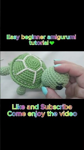 Easy beginner anigurumi tutorial 💚 Don't miss Tilly the Turtle. #crochet #tutorialamigurumicompleto