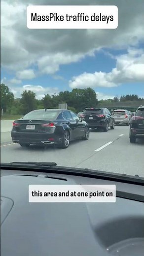 In traffic along the Mass Pike during weekend bridge work