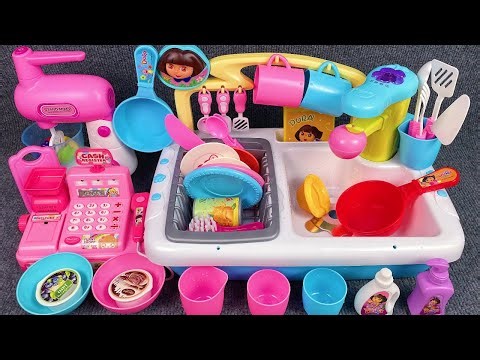 8 Minutes Satisfying with Unboxing Dora Pool Sink Kitchen Toys Set Review | ASMR