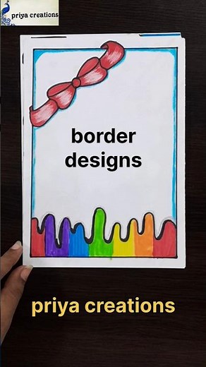 10 easy border design for project|Assignment front page design handmade|paper border design| english