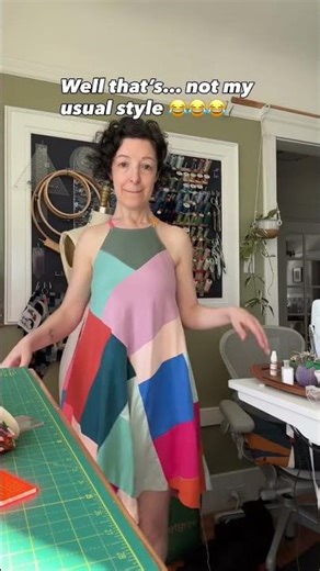 Patchwork knit scrap dress #upcycledfashion