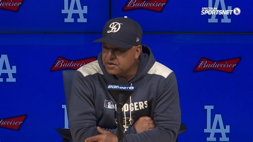Dave Roberts speaks to the media after the Dodgers' 8-4 win over the Pirates - their 10th comeback win of the season. | Spectrum SportsNet LA