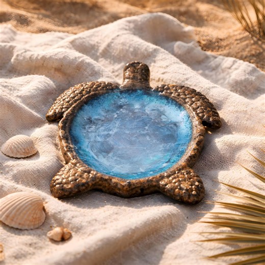 Sea Turtle Resin Tray With Real Sand –ocean Theme – Handmade Catch All Tray – Coastal Decor – Jewelry Dish – Epoxypunx - Etsy