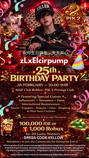 Celebrate zLxElcirpump's 25th Birthday at MAP Club Roblox!
