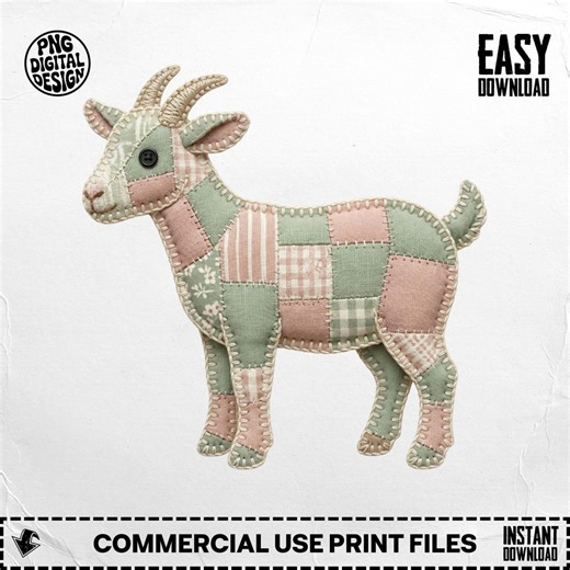 Patchwork Goat PNG, Quilted Farm Animal Sublimation Design (digital Download) - Etsy
