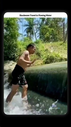 Compression Wave Faster than the Surface Flow