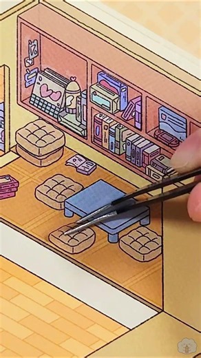 3D Sticker Scene Mansion📚#2 | Relaxing ASMR | #shorts #3dsticker #asmr #cute