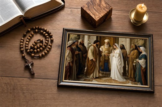 Joseph and Mary Betrothed | Jewish Espousal | Holy Family Art | Jesus Mary Joseph | Catholic Family Altar | Sacred Art Print | Catholic Gift - Etsy