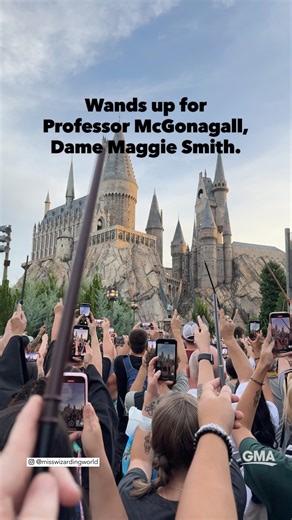 23K views · 534 reactions | Wands up for Professor McGonagall ❤️ Watch the sweet way Wizarding World of Harry Potter guests honor Dame Maggie Smith. https://www.goodmorningamerica.com/culture | Good Morning America | Facebook