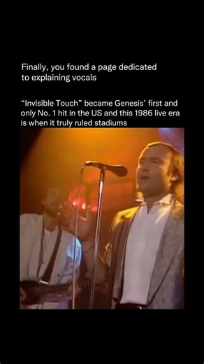 Explaining Vocals on Instagram: "🎹 This 1986 live performance of Invisible Touch captures Genesis at the absolute height of their powers. Bright, massive, and overflowing with confidence, the song explodes on stage with glossy synths, a locked-in groove, and a crowd that knows every word by heart. It’s pure peak-era pop rock energy. What makes this performance shine is how effortlessly tight the band sounds. The synth lines sparkle, the rhythm section drives with precision, and Phil Collins com