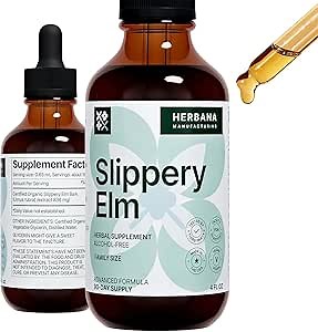 Slippery Elm Bark 4 fl oz Liquid Extract - Gut Health, Respiratory & Immune Support - Ulmus Rubra Tincture - Natural Herbal Drops for Man & Woman - Family Size - High Potency - 90-Day Supply