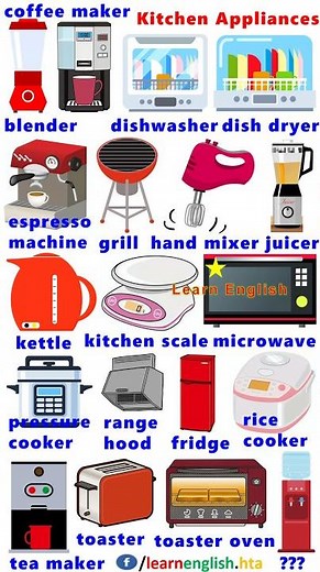 Picture Vocabulary: Kitchen Appliance Names in English 🔌