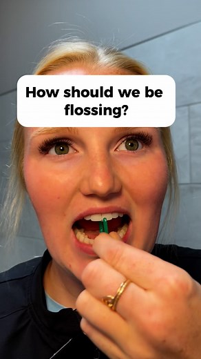 ✨ Floss tip of the day✨: Don’t just snap and go! Gently curve the floss around each tooth in a “C” shape and slide it under the gumline. This helps clean where your toothbrush can’t reach — keeping your gums healthy and your smile bright!  Do you prefer floss picks or traditional string floss? Comment below  | Rivertown Dental - La Crosse | Facebook