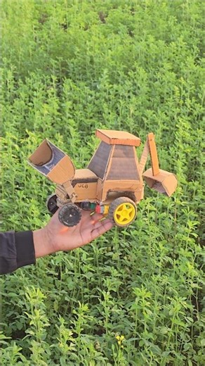 Making Cardboard Mini JCB #shorts #nsexperiment