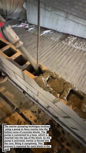 Concrete Block Filling: Strengthening Walls with Mortar Pumping!