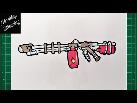 How to Draw a Flamethrower Gun