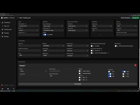 Ostris AI-Toolkit New Job Page Explained
