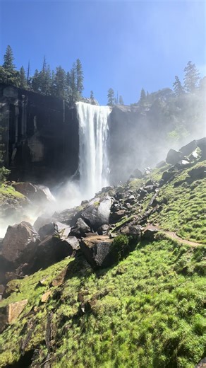 Vernal Falls from the Mist Trail in Yosemite National Park is one of the best hikes out there #yosemitenationalpark #misttrail #vernalfalls #fyp #hiking
