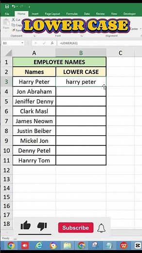 How to Convert Text into Lower Case in Excel | #Excel #ExcelTipsUSA
