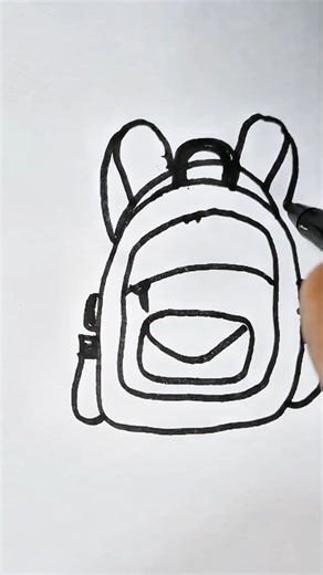 Cute Backpack Doodle 🎒 | Easy Drawing for Beginners | #shorts #trending #art #drawing #sketching