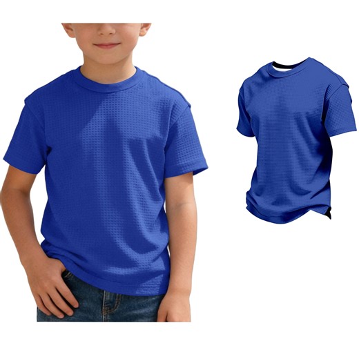 Tween Shirts for Boys Girls Crew Neck Short Sleeve Blue T-Shirt Sports Outdoor Boys Summer Outfits 12-13 Years