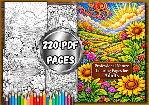Professional Nature Coloring Pages for Adults – 220 PDF Pages - Etsy