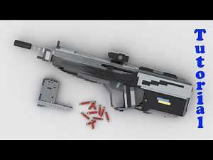 How to build working LEGO toy gun HALO DMR rifle FULL tutorial