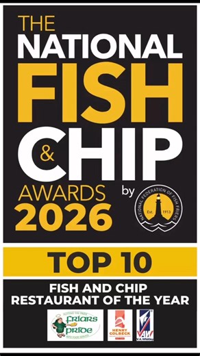 We're over the moon! ✨ I We are so incredibly proud and pleased to announce that we have been named a Top 10 finalist for the 'Best Fish and Chip Restaurant' at the @nfff_uk National Fish & Chip Awards 2026! This amazing achievement is all down to the passion and dedication of our brilliant team – we are so proud of every single one of you! Thank you for making our restaurant what it is. We’d love your support for the next round! Please wish us the very best of luck! 🤞 If you're popping in for 