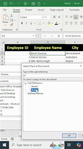 Add Hyper Link From Sheet 1 to Sheet 2 in Excel. #shorts