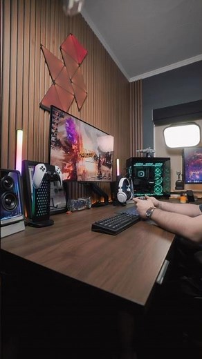 RGB Desk Setup - Razer Aether Standing Light Bars #razeraether #gifted
