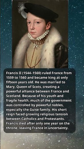 Francis II – The Young French King Married to Mary Queen of Scots #history #kings #shorts