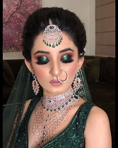 1.4M views · 10K reactions | green bride  .... his beautiful lehenga adored with gorgeous diamond jewellery for this stunning look !Beautiful WoowwWoowwLooking so very beautiful and gorgeous ❤️❤️❤️❤️❤️❤️❤️❤️❤️❤️❤️❤️ | Indian wedding styles | Facebook