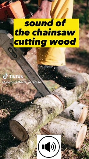 Chainsaw Cutting Wood Sound Effects Compilation