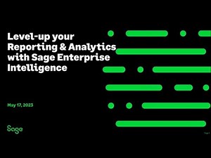Improve reporting and analytics with Sage Enterprise Intelligence
