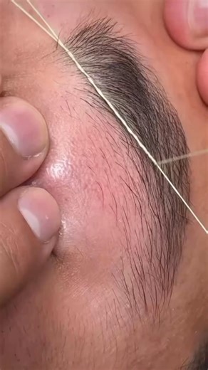 Eyebrow threading tutorial #eyebrows #shorts #youtubeshorts