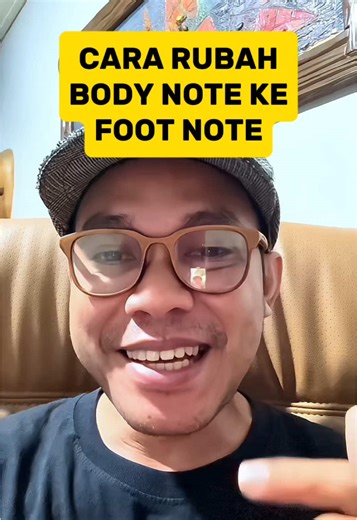 Gampang banget caranya rubah sumber kutipan sitasi body note ke footnote, gitu juga sebalikny. Mau pakai style apapun gampang #bimbinganskripsi #tesis #skripsi #thesis #dissertation #research #mendeley #ai