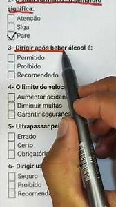 6 easy-level questions from the DETRAN exam.