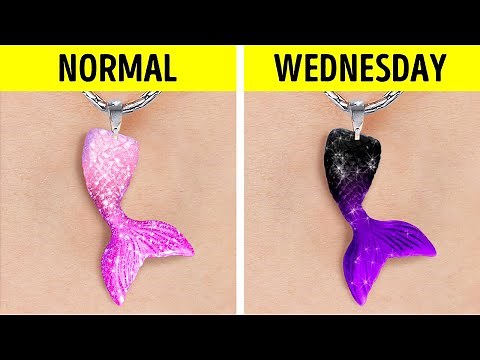 MERMAID vs WEDNESDAY!! MESMERIZING CRAFTS & MERMAID TRANSFORMATIONS