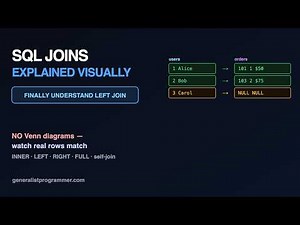 SQL Joins Explained Visually (Finally Understand LEFT JOIN)