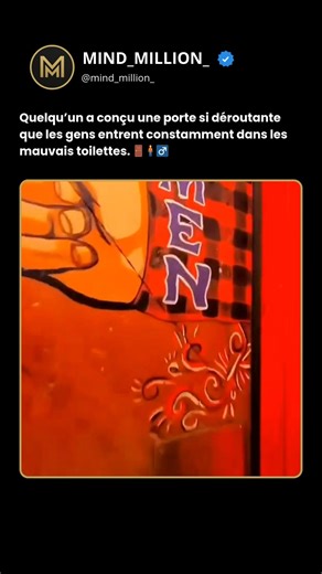 MIND_MILLION_ on Instagram: "La conception d'une porte de toilettes devient virale pour toutes les mauvaises raisons, transformant une tâche simple en un jeu de devinettes quotidien. Au lieu de guider clairement les gens, la porte des hommes pointe vers le panneau des femmes et la porte des femmes pointe vers le panneau des hommes, forçant les visiteurs à se remettre en question chaque fois qu'ils entrent. Ce défaut de conception montre à quel point une mauvaise direction visuelle peut surpasser
