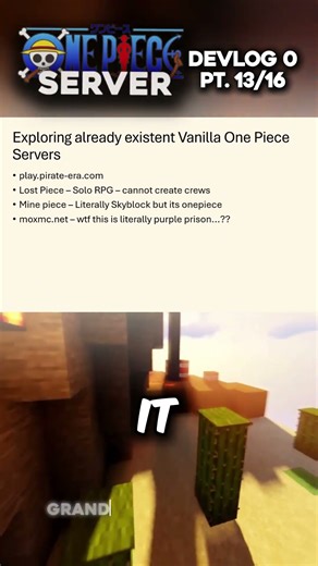 I'm Making an Anime-Accurate ONE-PIECE Minecraft Server! - DevLog 0 #13 #minecraftserver #anime