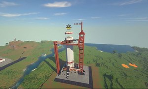 Minecraft player launches a rocket in-game