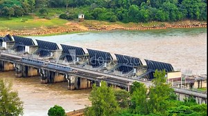 Dams, from a bird's eye view, showcase profound human impact by altering landscapes, controlling water resources, and enabling development.