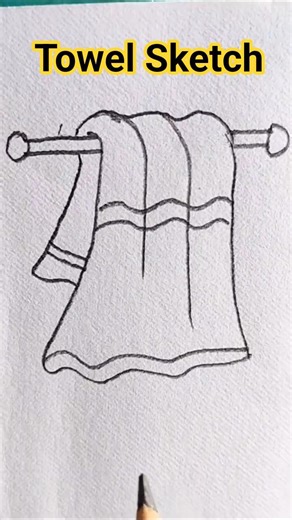 How To Draw Towel In Hanger | Sohojei Gamcha Kivabe Akbo #art #ytshorts #viral #trendingshorts