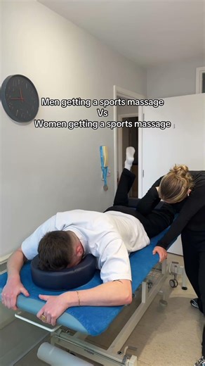 Men vs women during a sports massage 😅