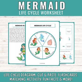 Mermaid Life cycle Worksheet | Mythical Creature Unit Study With Fun Facts!