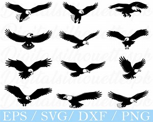 Flying Bald Eagle SVG: Silhouette, Vector Graphics (digital Download) - Etsy UK