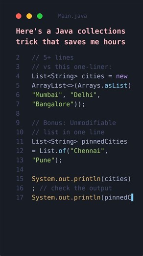 📦 The Java Collections Trick I Use Daily 💡 #javatutorial #coding #programming